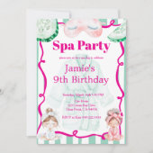 Kids Spa Party Birthday 招待状 (正面)