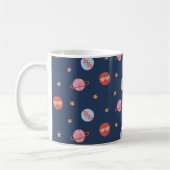 Kids Space Mini Pattern with Planets & Stars コーヒーマグカップ (左)