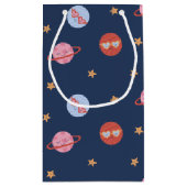 Kids Space Mini Pattern with Planets & Stars スモールペーパーバッグ (裏面)