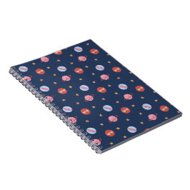 Kids Space Mini Pattern with Planets & Stars ノートブック