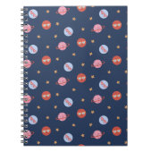 Kids Space Mini Pattern with Planets & Stars ノートブック (正面)