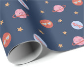 Kids Space Mini Pattern with Planets & Stars ラッピングペーパー (ロールコーナー)