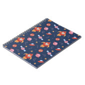 Kids Space Pattern with Rockets & Planets ノートブック (左側)