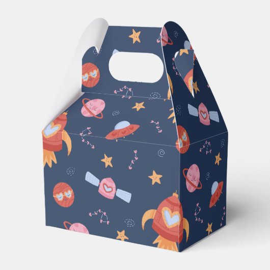 Kids Space Pattern with Rockets & Planets フェイバーボックス (裏面サイド)