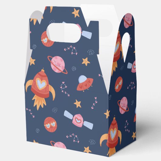 Kids Space Pattern with Rockets & Planets フェイバーボックス (オープン)