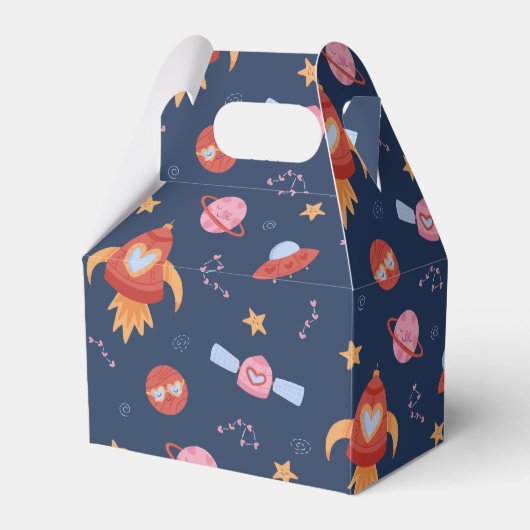 Kids Space Pattern with Rockets & Planets フェイバーボックス (正面サイド)
