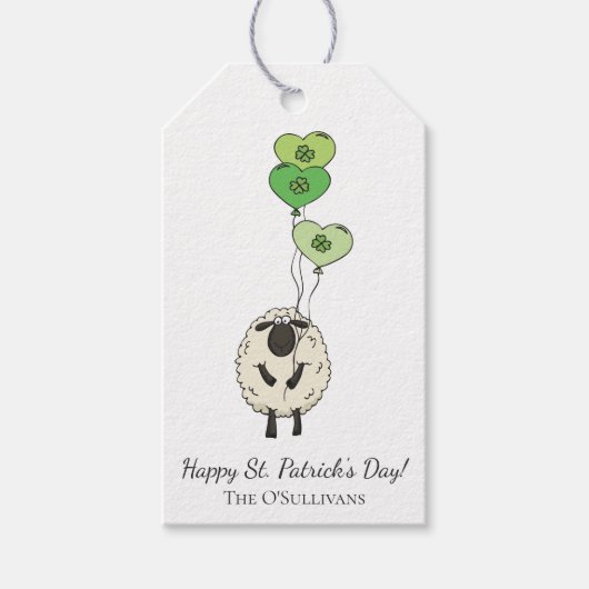 Kids St. Patrick’s Day Sheep & Shamrock ギフトタグ (正面)