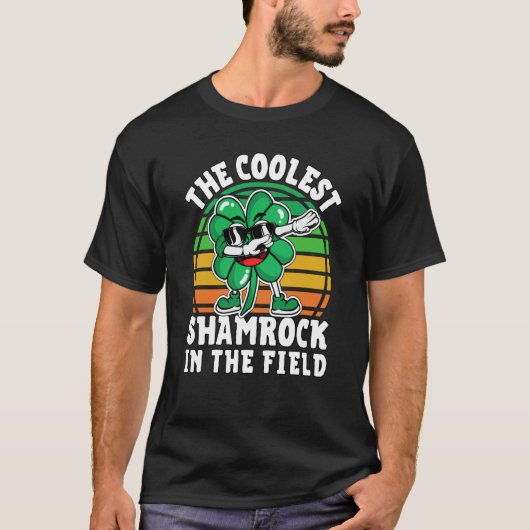 Kids St Patricks Day 2023 Coolest Dabbing Shamrock Tシャツ (正面)