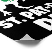 Kids St Patricks Day Dinosaur T-rex Funny Toddler  ポスター (角)