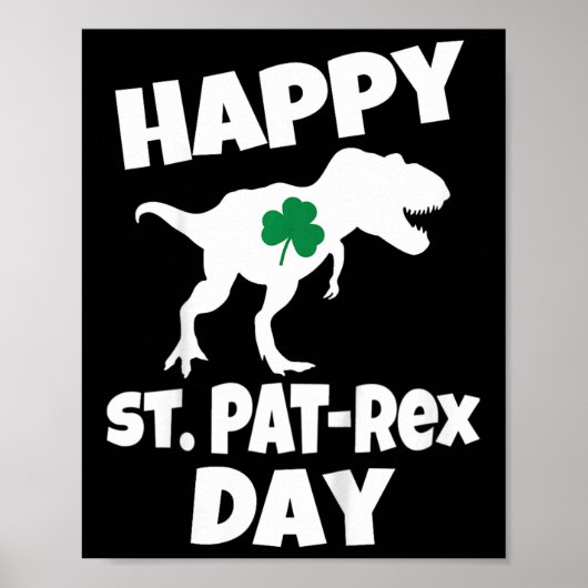 Kids St Patricks Day Dinosaur T-rex Funny Toddler  ポスター (正面)