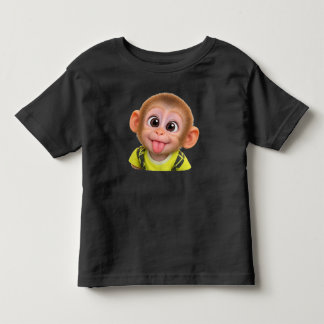 Kids' T-shirt-funny monkey sticking out its tongue トドラーTシャツ