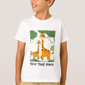 Kids t-shirt giraffe picture tシャツ