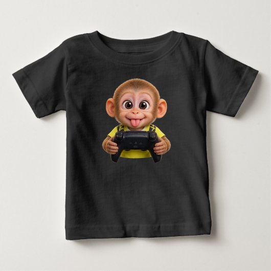 Kids' T-shirt – Playful monkey play ベビーTシャツ (正面)
