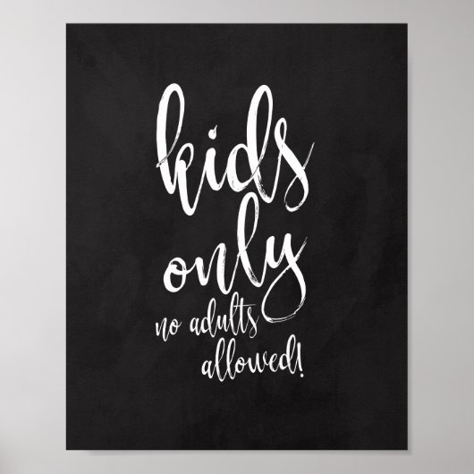 Kids Table Chalkboard 8x10 Sign for 結婚's ポスター (正面)