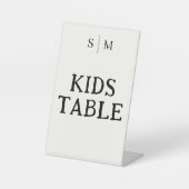 Kids Table White Wedding 台座サイン (正面)
