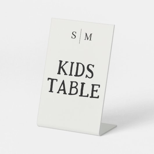 Kids Table White Wedding 台座サイン (正面)