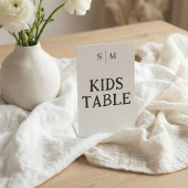 Kids Table White Wedding 台座サイン