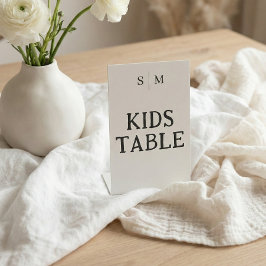 Kids Table White Wedding 台座サイン