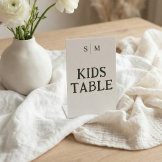Kids Table White Wedding 台座サイン