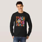 Kids Teach Love Inspire Retro  Back To School Teac Tシャツ (正面フル)