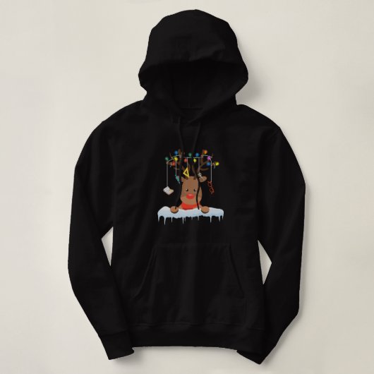 Kids Teacher Student Reindeer Crew Christmas Light パーカ (デザイン正面)