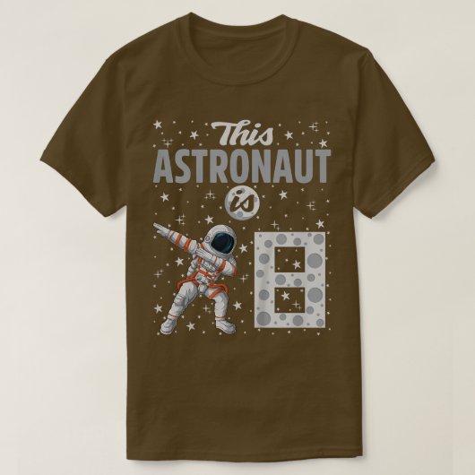 Kids This Astronaut Is 8 Dabbing Astronaut 8th Bir Tシャツ (デザイン正面)