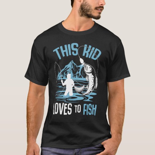 Kids This Kid Loves to Fish Bass Fishing Fisherman Tシャツ (正面)