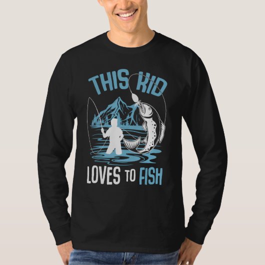 Kids This Kid Loves to Fish Bass Fishing Fisherman Tシャツ (正面)