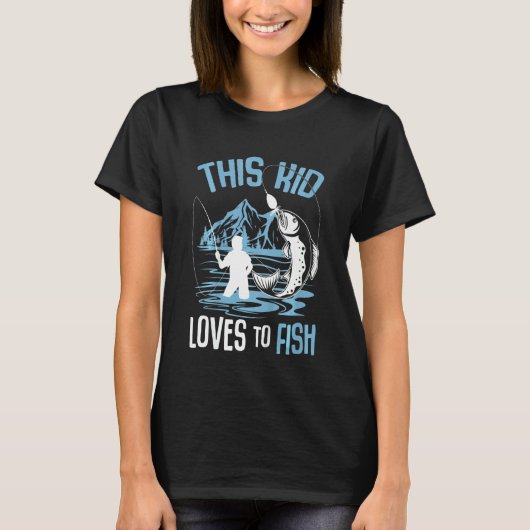 Kids This Kid Loves To Fish Boys Tシャツ (正面)