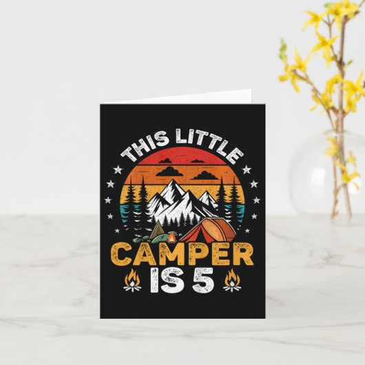 Kids This Little Camper Is 5 Year Old Camping 5th  カード (黄色い花)