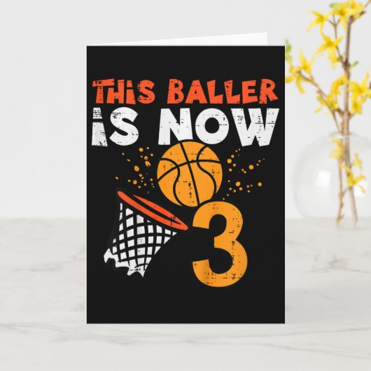 Kids This Ller Is Now 3 Sketll 3rd Birthday Bday B カード (黄色い花)