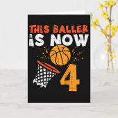 Kids This Ller Is Now 4 Sketll 4th Birthday Bday B カード (黄色い花)