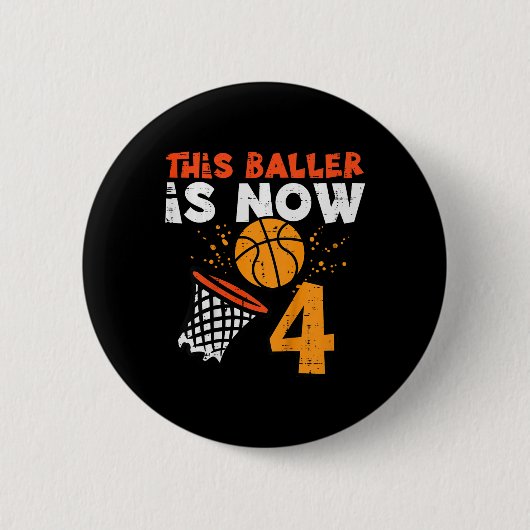 Kids This Ller Is Now 4 Sketll 4th Birthday Bday B 缶バッジ (正面)