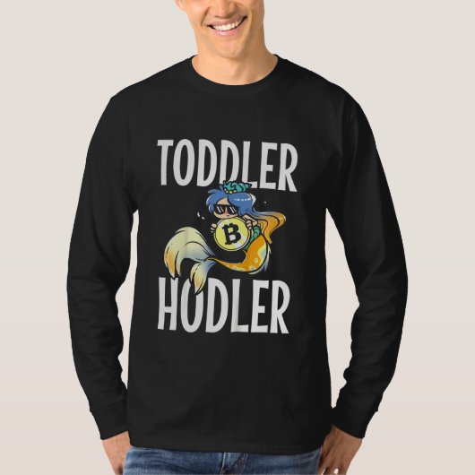 Kids Toddler Hodler Bitcoin Mermaid with Sunglasse Tシャツ (正面)