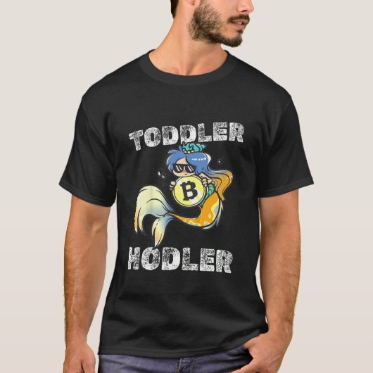 Kids Toddler Hodler Bitcoin Mermaid with Sunglasse Tシャツ (正面)