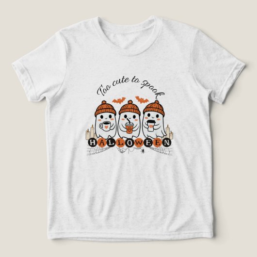 Kids’ Too Cute to Spook Halloween トライブレンドTシャツ (デザイン正面)