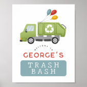 Kids Trash Bash Garbage Truck Birthday Welcome ポスター (正面)