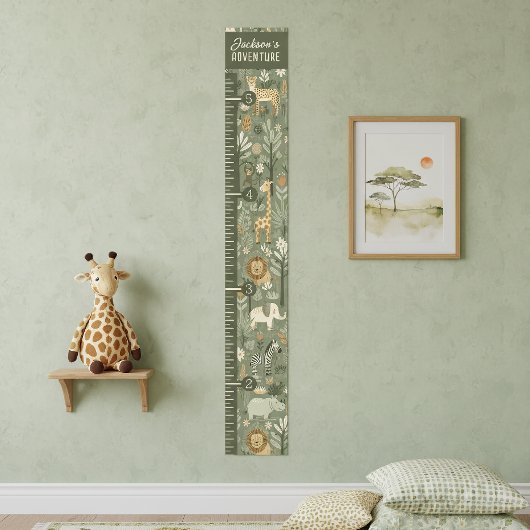Kid's Tribal Safari Jungle Growth Chart ID1260 ポスター