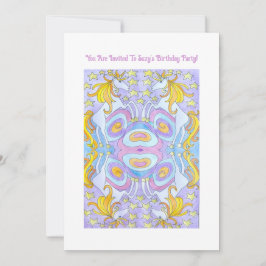 Kids Unicorn Birthday Invitation 招待状