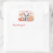 Kids Valentine Gift Labels | Cute Animal Stickers 長方形シール (バッグ)