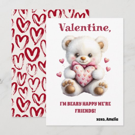 Kids Valentine’s Day Cards - Cute & Fun (正面/裏面)