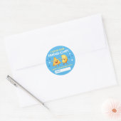 Kids Valentine Stickers – I Love Our Friend Chip ラウンドシール (封筒)