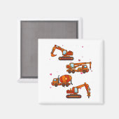 Kids Valentines Day Construction Trucks Boys Kids  マグネット (正面/裏面)