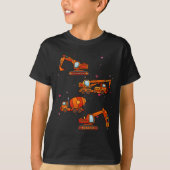 Kids Valentines Day Construction Trucks Boys Kids  Tシャツ (正面)