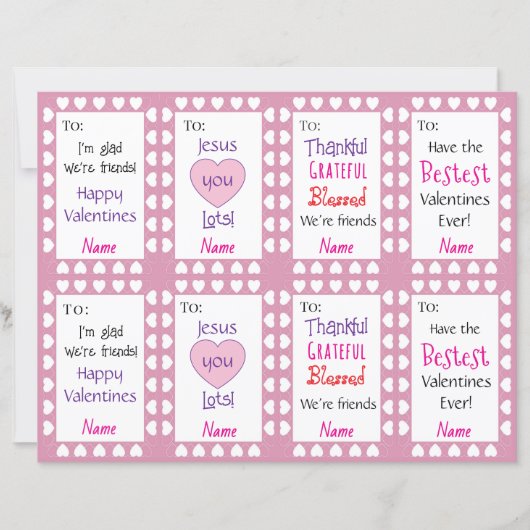 Kids Valentines Sheet of Eight (正面)