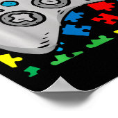 Kids Video-game Controller Autism Awareness Puzzle ポスター (角)