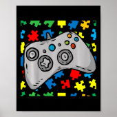 Kids Video-game Controller Autism Awareness Puzzle ポスター (正面)