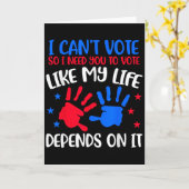 Kids Voting Shirt I Can't Vote Future Voters Girls カード (黄色い花)