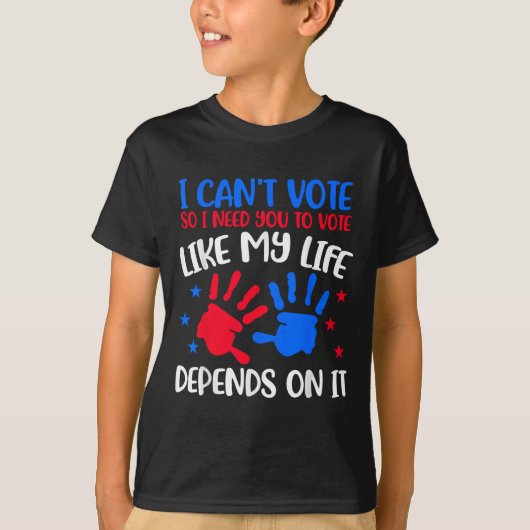 Kids Voting Shirt I Can't Vote Future Voters Girls Tシャツ (正面)