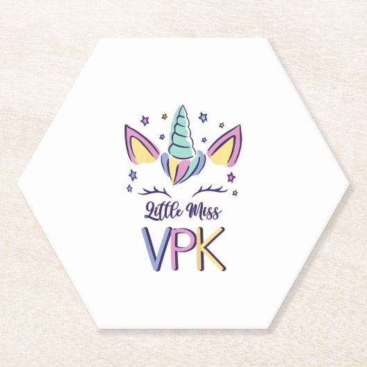 Kids VPK Girl First Day Little Miss VPK T-Shirt ペーパーコースター (正面)